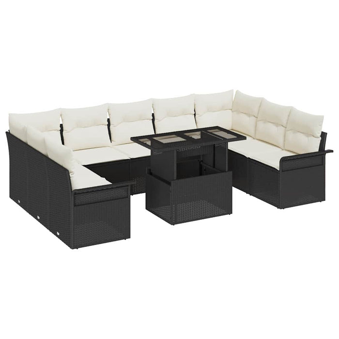 Set de canapele pentru grădină 10 pcs Negru 100 x 55 x 73 cm - WALTI WALTI