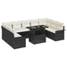 Set de canapele pentru grădină 10 pcs Negru 100 x 55 x 73 cm - WALTI WALTI