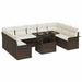 Set de canapele pentru grădină 10 pcs Maro 100 x 55 x 73 cm - WALTI WALTI