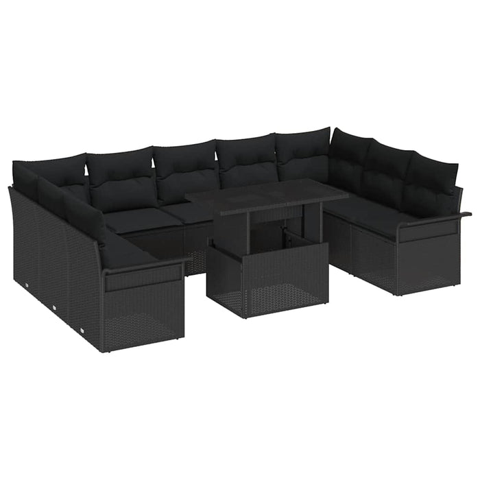 Set de canapele pentru grădină 10 pcs Negru 100 x 55 x 73 cm - WALTI WALTI