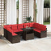 Set de canapele pentru grădină cu pernă 10 pcs Maro Poli Rattan - WALTI WALTI