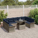 Set de canapele pentru grădină cu pernă 10 pcs Gri Poli Rattan - WALTI WALTI
