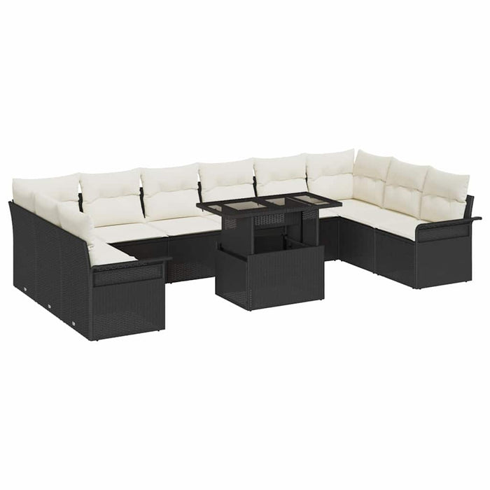Set de canapele pentru grădină 11 pcs Negru 100 x 55 x 73 cm - WALTI WALTI