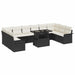 Set de canapele pentru grădină 11 pcs Negru 100 x 55 x 73 cm - WALTI WALTI