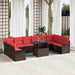 Set de canapele pentru grădină cu pernă 11 pcs Maro Poli Rattan - WALTI WALTI