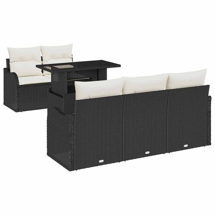 Set de canapele pentru grădină 6 pcs Negru 100 x 55 x 73 cm - WALTI WALTI