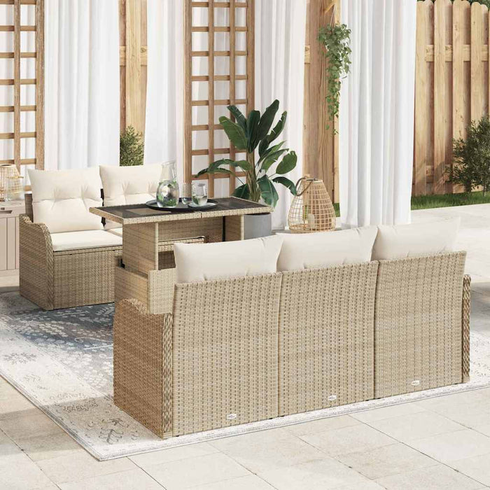 Set de canapele pentru grădină 6 buc. Bej Poli Rattan - WALTI WALTI