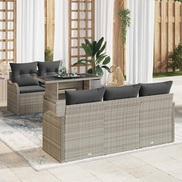 Set de canapele pentru grădină cu pernă 6 pcs Gri deschis - WALTI WALTI