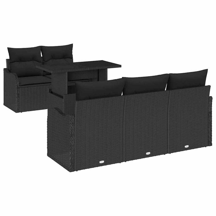 Set de canapele pentru grădină 6 pcs Negru 100 x 55 x 73 cm - WALTI WALTI