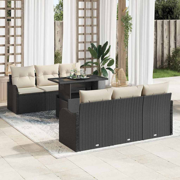 Set de canapele pentru grădină 7 pcs Negru 100 x 55 x 73 cm - WALTI WALTI