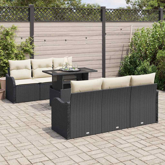Set de canapele pentru grădină 7 pcs Negru 100 x 55 x 73 cm - WALTI WALTI