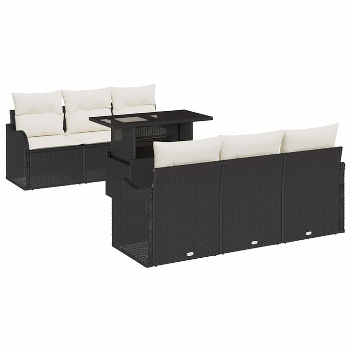 Set de canapele pentru grădină 7 pcs Negru 100 x 55 x 73 cm - WALTI WALTI