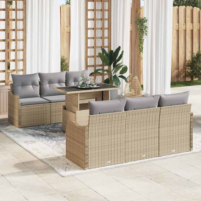 Set de canapele pentru grădină 7 pcs Bej 100 x 55 x 73 cm - WALTI WALTI