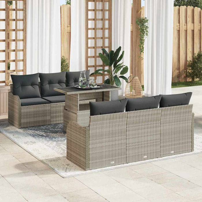 Set de canapele pentru grădină cu pernă 7 pcs Gri deschis - WALTI WALTI