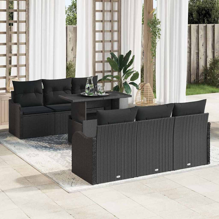 Set de canapele pentru grădină 7 pcs Negru 100 x 55 x 73 cm - WALTI WALTI