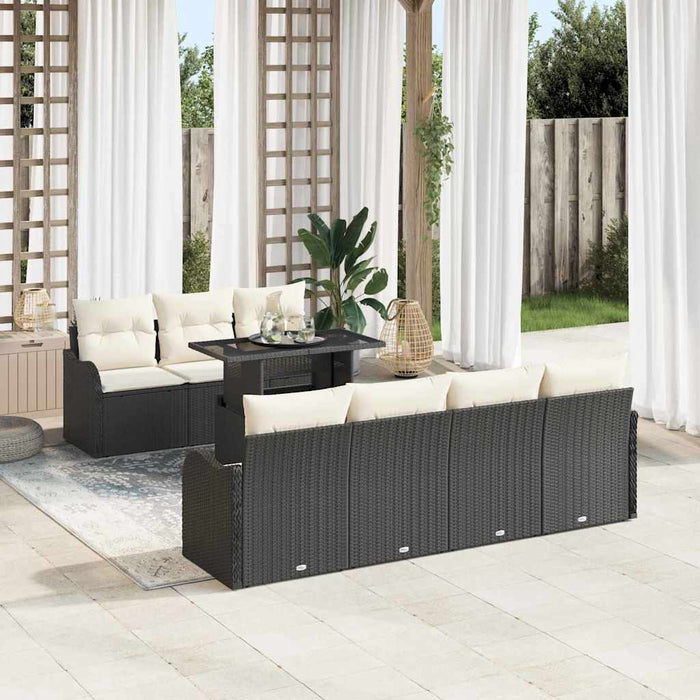Set de canapele pentru grădină 8 pcs Negru 100 x 55 x 73 cm - WALTI WALTI