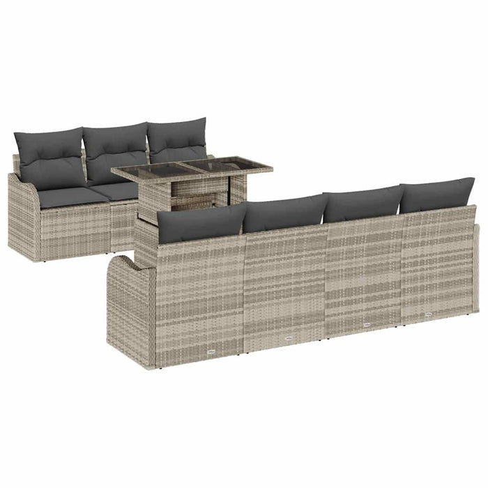 Set de canapele pentru grădină cu pernă 8 pcs Gri deschis - WALTI WALTI