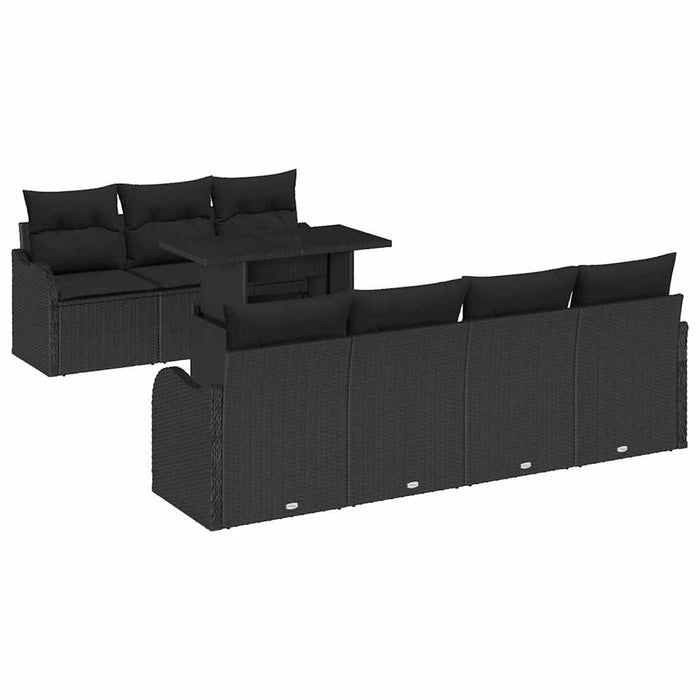 Set de canapele pentru grădină 8 pcs Negru 100 x 55 x 73 cm - WALTI WALTI