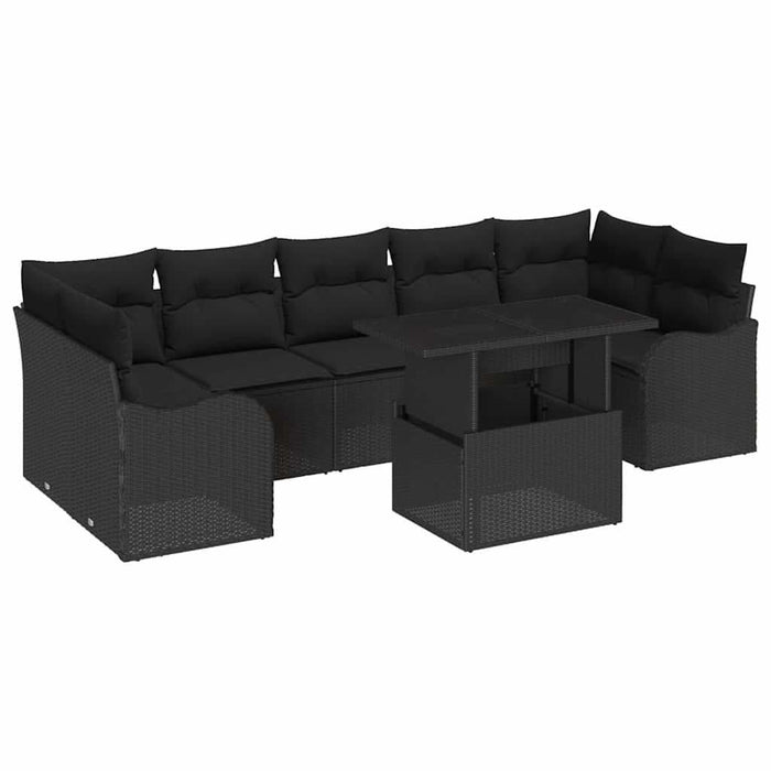 Set de canapele pentru grădină 8 pcs Negru 100 x 55 x 73 cm - WALTI WALTI