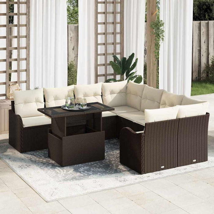 Set de canapele pentru grădină 9 pcs Maro 100 x 55 x 73 cm - WALTI WALTI