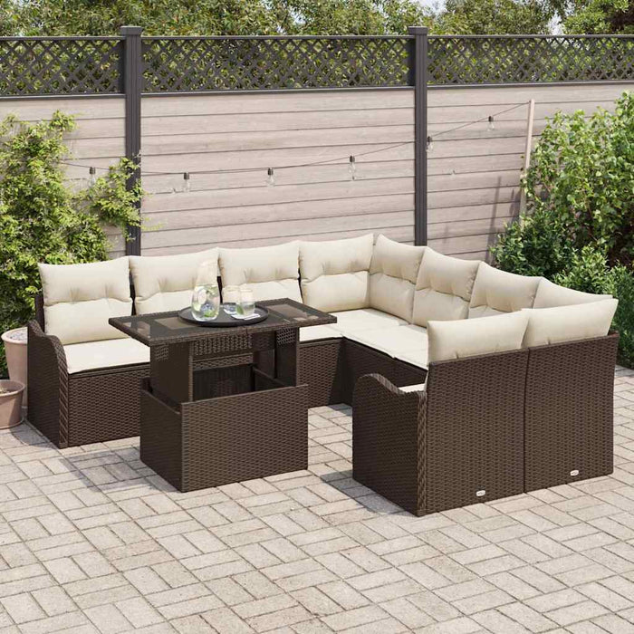 Set de canapele pentru grădină 9 pcs Maro 100 x 55 x 73 cm - WALTI WALTI