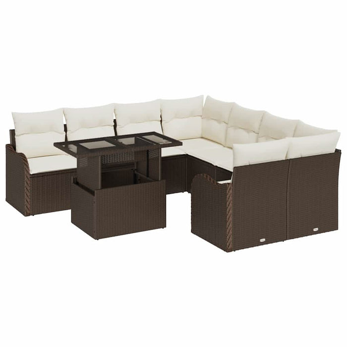 Set de canapele pentru grădină 9 pcs Maro 100 x 55 x 73 cm - WALTI WALTI