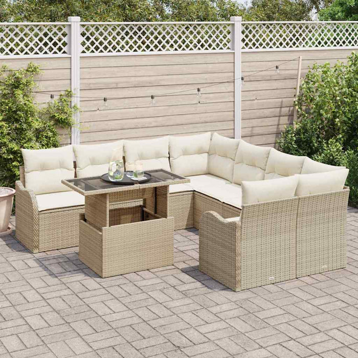Set de canapele pentru grădină 9 pcs Bej 100 x 55 x 73 cm - WALTI WALTI