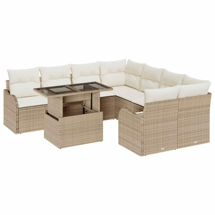 Set de canapele pentru grădină 9 pcs Bej 100 x 55 x 73 cm - WALTI WALTI