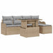 Set de canapele pentru grădină cu pernă 6 pcs Bej Rattan poli - WALTI WALTI