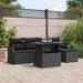 Set de canapele pentru grădină cu pernă 6 pcs Negru Rattan poli - WALTI WALTI