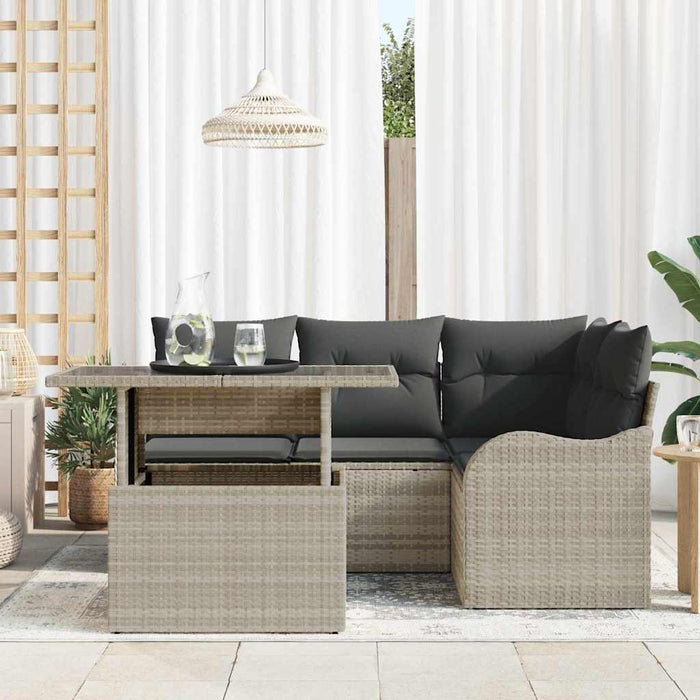 Set de canapele pentru grădină cu pernă 5 pcs Gri deschis - WALTI WALTI