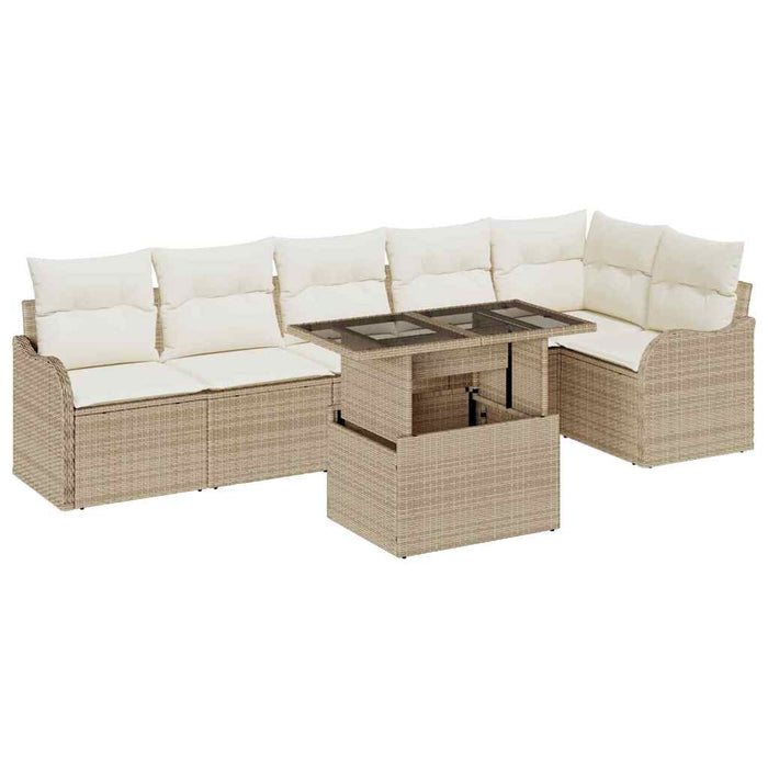 Set de canapele pentru grădină 7 buc. Bej Poli Rattan - WALTI WALTI