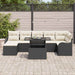 Set de canapele pentru grădină cu pernă 8 pcs Negru Rattan poli - WALTI WALTI