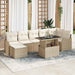 Set de canapele pentru grădină cu pernă 8 pcs Bej Rattan poli - WALTI WALTI