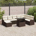 Set de canapele pentru grădină cu pernă 9 pcs Maro Rattan poli - WALTI WALTI