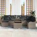 Set de canapele pentru grădină cu pernă 9 pcs Gri Rattan poli - WALTI WALTI