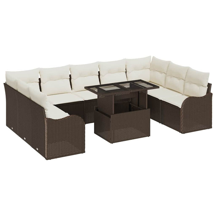 Set de canapele pentru grădină 10 pcs Maro 100 x 55 x 73 cm - WALTI WALTI