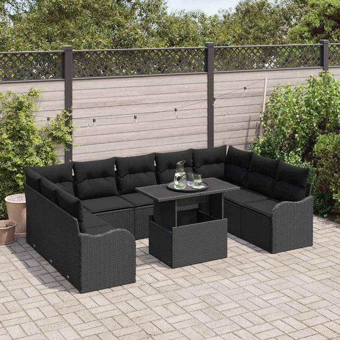 Set de canapele pentru grădină 10 pcs Negru 100 x 55 x 73 cm - WALTI WALTI