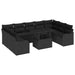 Set de canapele pentru grădină 10 pcs Negru 100 x 55 x 73 cm - WALTI WALTI