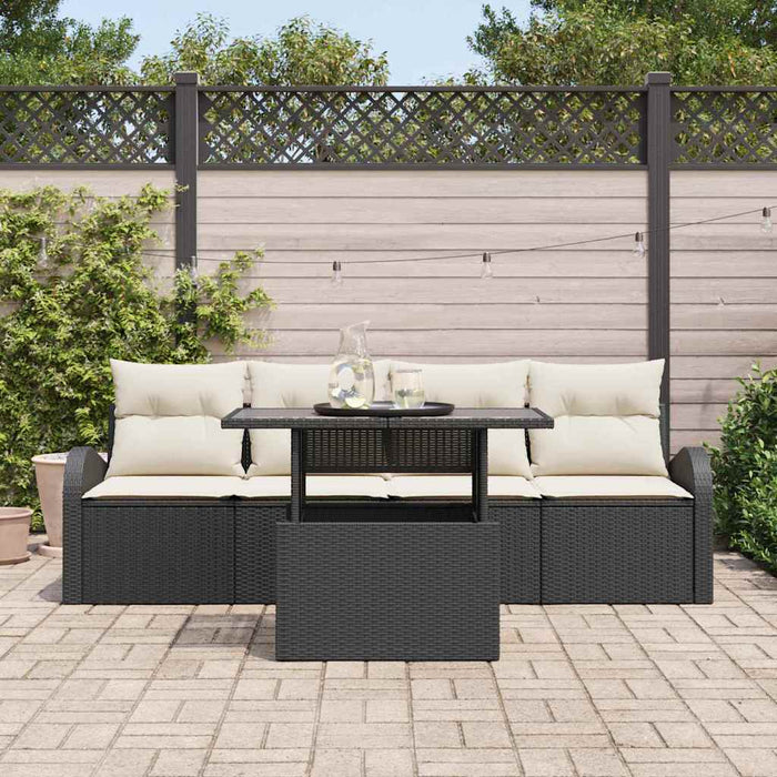 Set de canapele pentru grădină 5 pcs Negru 100 x 55 x 73 cm - WALTI WALTI