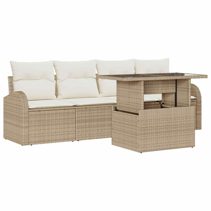 Set de canapele pentru grădină 5 buc. Bej Poli Rattan - WALTI WALTI