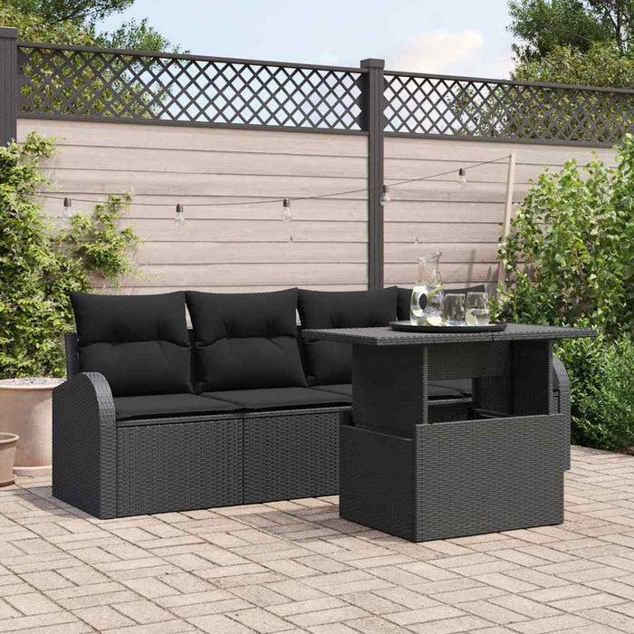 Set de canapele pentru grădină 5 pcs Negru 100 x 55 x 73 cm - WALTI WALTI