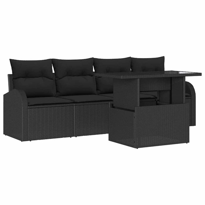 Set de canapele pentru grădină 5 pcs Negru 100 x 55 x 73 cm - WALTI WALTI