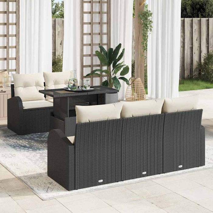 Set de canapele pentru grădină 6 pcs Negru 100 x 55 x 73 cm - WALTI WALTI