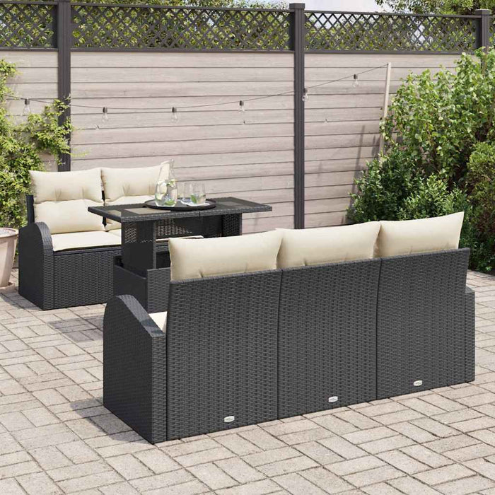 Set de canapele pentru grădină 6 pcs Negru 100 x 55 x 73 cm - WALTI WALTI