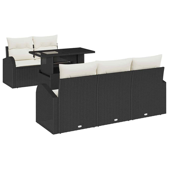 Set de canapele pentru grădină 6 pcs Negru 100 x 55 x 73 cm - WALTI WALTI
