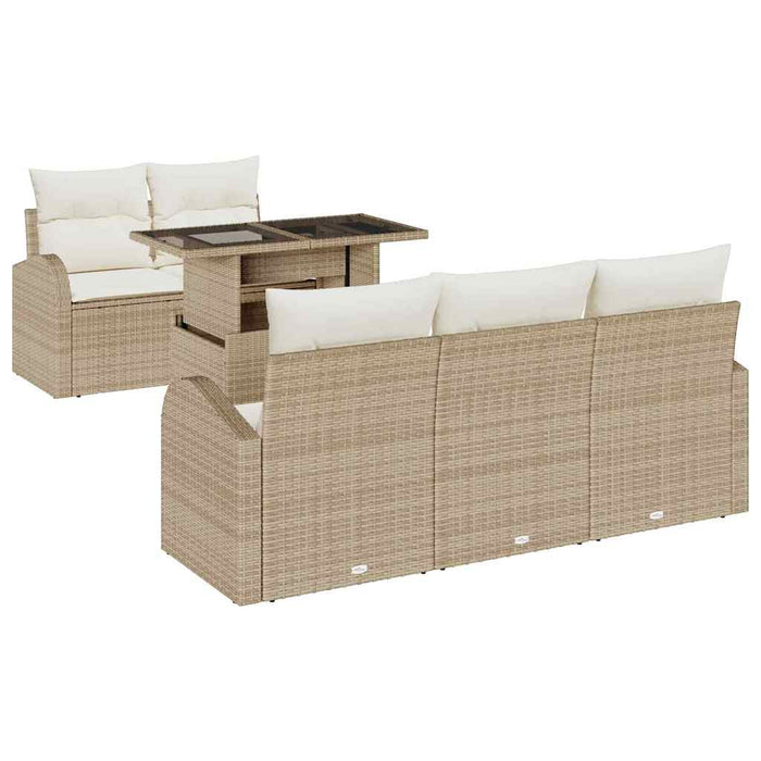 Set de canapele pentru grădină 6 buc. Bej Poli Rattan - WALTI WALTI