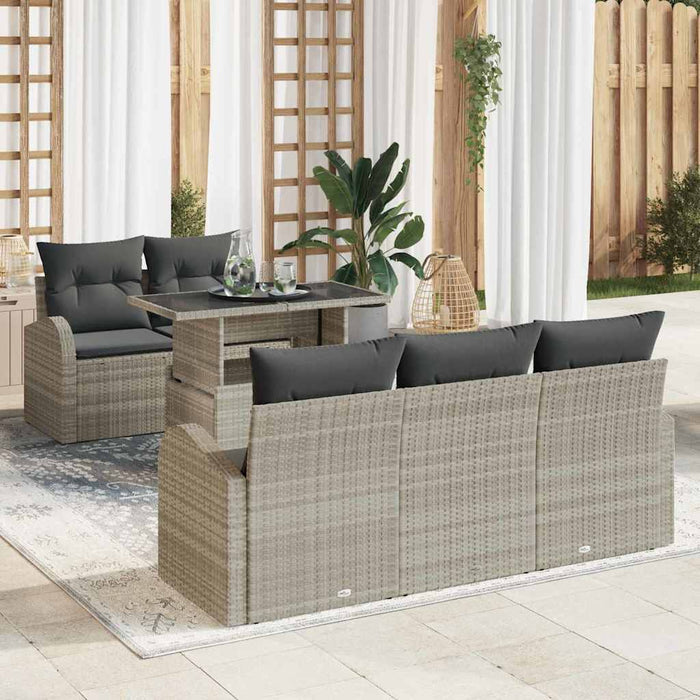 Set de canapele pentru grădină cu pernă 6 pcs Gri deschis - WALTI WALTI