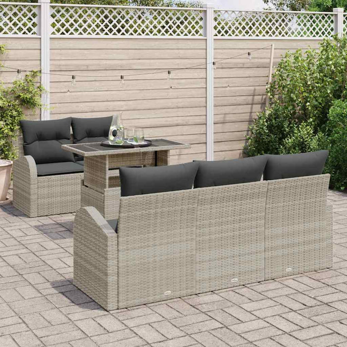 Set de canapele pentru grădină cu pernă 6 pcs Gri deschis - WALTI WALTI
