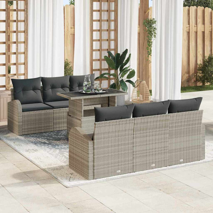 Set de canapele pentru grădină cu pernă 7 pcs Gri deschis - WALTI WALTI